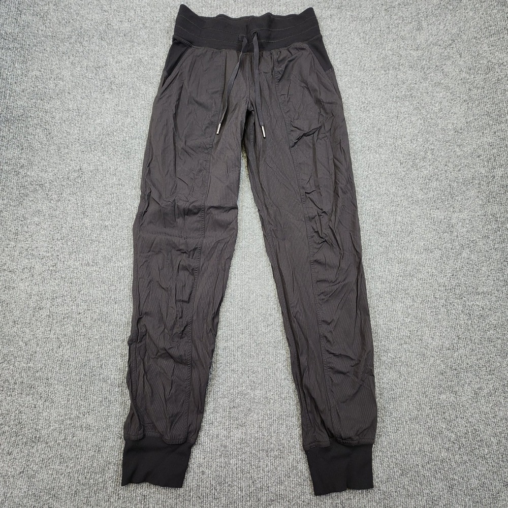 Lululemon Dance Studio Jogger 29" Womens Size 2 Black‎ Stripe Drawstring Stretch